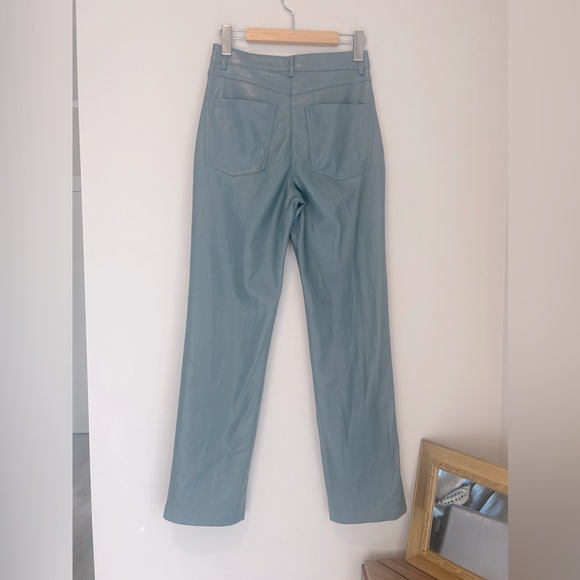 7 For All Mankind Straight Leg High Waisted Vegan Leather Pants size XS - Picture 8 of 13